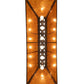 Meyda Lighting Tri-Panel 48" 6-Light Textured Black Island Pendant Light With Amber Mica Shade Glass
