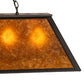 Meyda Lighting Tri-Panel 48" 6-Light Textured Black Island Pendant Light With Amber Mica Shade Glass