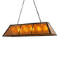 Meyda Lighting Tri-Panel 48" 6-Light Textured Black Island Pendant Light With Amber Mica Shade Glass