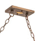 Meyda Lighting Tri-Panel 60" 9-Light Antique Copper Island Pendant Light With Amber Mica Shade Glass