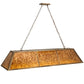 Meyda Lighting Tri-Panel 60" 9-Light Antique Copper Island Pendant Light With Amber Mica Shade Glass