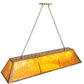 Meyda Lighting Tri-Panel 60" 9-Light Antique Copper Island Pendant Light With Amber Mica Shade Glass