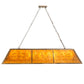 Meyda Lighting Tri-Panel 60" 9-Light Antique Copper Island Pendant Light With Amber Mica Shade Glass