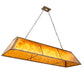 Meyda Lighting Tri-Panel 60" 9-Light Antique Copper Island Pendant Light With Amber Mica Shade Glass