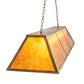 Meyda Lighting Tri-Panel 60" 9-Light Antique Copper Island Pendant Light With Amber Mica Shade Glass
