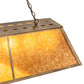 Meyda Lighting Tri-Panel 60" 9-Light Antique Copper Island Pendant Light With Amber Mica Shade Glass