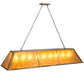 Meyda Lighting Tri-Panel 60" 9-Light Antique Copper Island Pendant Light With Amber Mica Shade Glass
