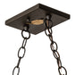 Meyda Lighting Tri-Panel 60" 9-Light Oil Rubbed Bronze Island Pendant Light With Silver Mica Shade Glass