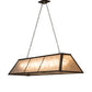 Meyda Lighting Tri-Panel 60" 9-Light Oil Rubbed Bronze Island Pendant Light With Silver Mica Shade Glass