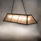 Meyda Lighting Tri-Panel 60" 9-Light Oil Rubbed Bronze Island Pendant Light With Silver Mica Shade Glass