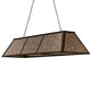 Meyda Lighting Tri-Panel 60" 9-Light Oil Rubbed Bronze Island Pendant Light With Silver Mica Shade Glass