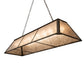 Meyda Lighting Tri-Panel 60" 9-Light Oil Rubbed Bronze Island Pendant Light With Silver Mica Shade Glass