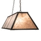 Meyda Lighting Tri-Panel 60" 9-Light Oil Rubbed Bronze Island Pendant Light With Silver Mica Shade Glass