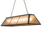 Meyda Lighting Tri-Panel 60" 9-Light Oil Rubbed Bronze Island Pendant Light With Silver Mica Shade Glass