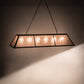 Meyda Lighting Tri-Panel 70" 6-Light Oil Rubbed Bronze Island Pendant Light With Silver Mica Shade Glass