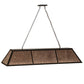 Meyda Lighting Tri-Panel 70" 6-Light Oil Rubbed Bronze Island Pendant Light With Silver Mica Shade Glass