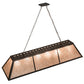 Meyda Lighting Tri-Panel 70" 6-Light Oil Rubbed Bronze Island Pendant Light With Silver Mica Shade Glass