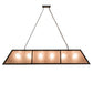 Meyda Lighting Tri-Panel 70" 6-Light Oil Rubbed Bronze Island Pendant Light With Silver Mica Shade Glass