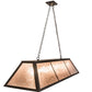 Meyda Lighting Tri-Panel 70" 6-Light Oil Rubbed Bronze Island Pendant Light With Silver Mica Shade Glass