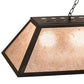 Meyda Lighting Tri-Panel 70" 6-Light Oil Rubbed Bronze Island Pendant Light With Silver Mica Shade Glass