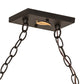 Meyda Lighting Tri-Panel 70" 6-Light Oil Rubbed Bronze Island Pendant Light With Silver Mica Shade Glass