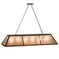 Meyda Lighting Tri-Panel 70" 6-Light Oil Rubbed Bronze Island Pendant Light With Silver Mica Shade Glass