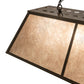 Meyda Lighting Tri-Panel 70" 6-Light Timeless Bronze Island Pendant Light With Silver Mica Shade Glass