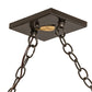 Meyda Lighting Tri-Panel 70" 6-Light Timeless Bronze Island Pendant Light With Silver Mica Shade Glass