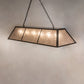 Meyda Lighting Tri-Panel 70" 6-Light Timeless Bronze Island Pendant Light With Silver Mica Shade Glass