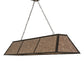 Meyda Lighting Tri-Panel 70" 6-Light Timeless Bronze Island Pendant Light With Silver Mica Shade Glass