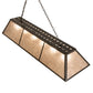 Meyda Lighting Tri-Panel 70" 6-Light Timeless Bronze Island Pendant Light With Silver Mica Shade Glass