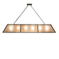 Meyda Lighting Tri-Panel 70" 6-Light Timeless Bronze Island Pendant Light With Silver Mica Shade Glass