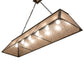 Meyda Lighting Tri-Panel 70" 6-Light Timeless Bronze Island Pendant Light With Silver Mica Shade Glass