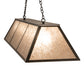 Meyda Lighting Tri-Panel 70" 6-Light Timeless Bronze Island Pendant Light With Silver Mica Shade Glass
