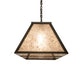 Meyda Lighting Tri-Panel 70" 6-Light Timeless Bronze Island Pendant Light With Silver Mica Shade Glass