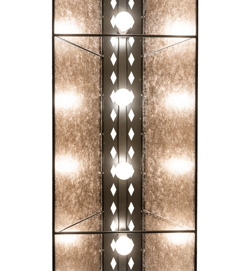 Meyda Lighting Tri-Panel 70" 6-Light Timeless Bronze Island Pendant Light With Silver Mica Shade Glass