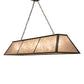 Meyda Lighting Tri-Panel 70" 6-Light Timeless Bronze Island Pendant Light With Silver Mica Shade Glass
