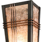 Meyda Lighting Triangulator 5" Craftsman Brown Wall Sconce With Silver Mica Shade Glass