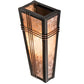 Meyda Lighting Triangulator 5" Craftsman Brown Wall Sconce With Silver Mica Shade Glass