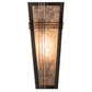 Meyda Lighting Triangulator 5" Craftsman Brown Wall Sconce With Silver Mica Shade Glass