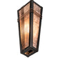 Meyda Lighting Triangulator 5" Craftsman Brown Wall Sconce With Silver Mica Shade Glass