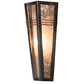 Meyda Lighting Triangulator 5" Craftsman Brown Wall Sconce With Silver Mica Shade Glass