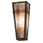 Meyda Lighting Triangulator 5" Craftsman Brown Wall Sconce With Silver Mica Shade Glass