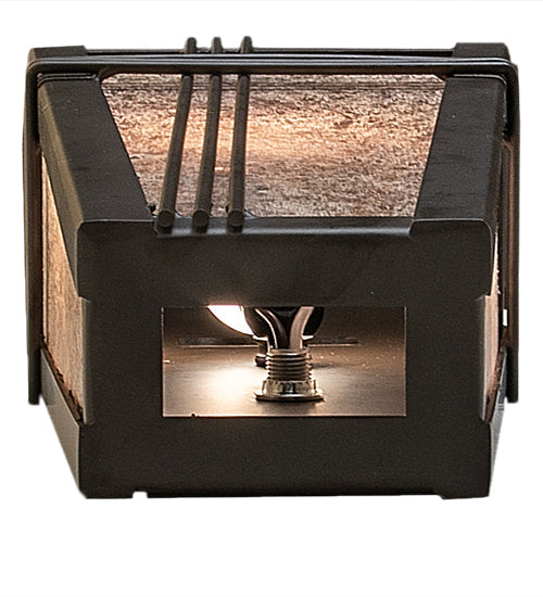 Meyda Lighting Triangulator 5" Oil Rubbed Bronze Wall Sconce With Silver Mica Shade Glass