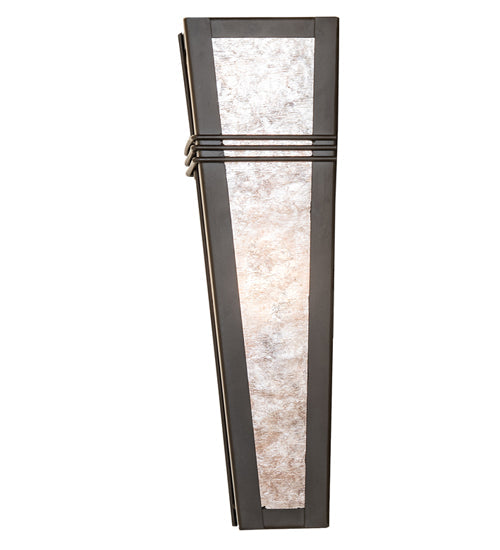 Meyda Lighting Triangulator 5" Oil Rubbed Bronze Wall Sconce With Silver Mica Shade Glass