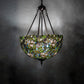 Meyda Lighting Trillium & Violet 20" 3-Light Mahogany Bronze Inverted Pendant Light With Multi-Colored Shade Glass