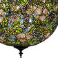 Meyda Lighting Trillium & Violet 20" 3-Light Mahogany Bronze Inverted Pendant Light With Multi-Colored Shade Glass