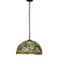 Meyda Lighting Trillium & Violet 20" 3-Light Mahogany Bronze Pendant Light With Multi-Colored Shade Glass