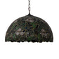 Meyda Lighting Trillium & Violet 20" 3-Light Mahogany Bronze Pendant Light With Multi-Colored Shade Glass