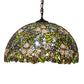 Meyda Lighting Trillium & Violet 20" 3-Light Mahogany Bronze Pendant Light With Multi-Colored Shade Glass